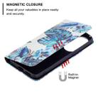 For Huawei P50 Colored Drawing Pattern Invisible Magnetic Horizontal Flip PU Leather Case with Holder & Card Slots & Wallet(Blue Leaves) - 6