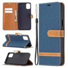 For LG K42 Color Matching Denim Texture Horizontal Flip Leather Case with Holder & Card Slots & Wallet & Lanyard(Dark Blue) - 1