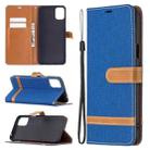 For LG K42 Color Matching Denim Texture Horizontal Flip Leather Case with Holder & Card Slots & Wallet & Lanyard(Royal Blue) - 1