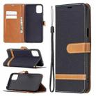 For LG K42 Color Matching Denim Texture Horizontal Flip Leather Case with Holder & Card Slots & Wallet & Lanyard(Black) - 1