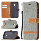 For Nokia C1 Plus Color Matching Denim Texture Horizontal Flip Leather Case with Holder & Card Slots & Wallet & Lanyard(Grey) - 1