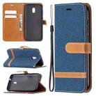 For Nokia C1 Plus Color Matching Denim Texture Horizontal Flip Leather Case with Holder & Card Slots & Wallet & Lanyard(Dark Blue) - 1