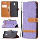 For Nokia C1 Plus Color Matching Denim Texture Horizontal Flip Leather Case with Holder & Card Slots & Wallet & Lanyard(Purple) - 1