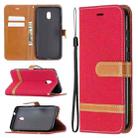 For Nokia C1 Plus Color Matching Denim Texture Horizontal Flip Leather Case with Holder & Card Slots & Wallet & Lanyard(Red) - 1