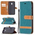 For Nokia C1 Plus Color Matching Denim Texture Horizontal Flip Leather Case with Holder & Card Slots & Wallet & Lanyard(Green) - 1