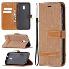 For Nokia C1 Plus Color Matching Denim Texture Horizontal Flip Leather Case with Holder & Card Slots & Wallet & Lanyard(Brown) - 1