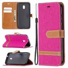 For Nokia C1 Plus Color Matching Denim Texture Horizontal Flip Leather Case with Holder & Card Slots & Wallet & Lanyard(Rose Red) - 1