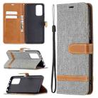 For Xiaomi Redmi Note 10 Pro Color Matching Denim Texture Horizontal Flip Leather Case with Holder & Card Slots & Wallet & Lanyard(Grey) - 1