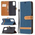 For Xiaomi Redmi Note 10 Pro Color Matching Denim Texture Horizontal Flip Leather Case with Holder & Card Slots & Wallet & Lanyard(Dark Blue) - 1