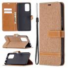 For Xiaomi Redmi Note 10 Pro Color Matching Denim Texture Horizontal Flip Leather Case with Holder & Card Slots & Wallet & Lanyard(Brown) - 1