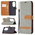 For Huawei P50 Pro Color Matching Denim Texture Horizontal Flip Leather Case with Holder & Card Slots & Wallet & Lanyard(Grey) - 1