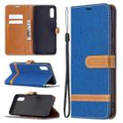 For Samsung Galaxy A02 Color Matching Denim Texture Horizontal Flip Leather Case with Holder & Card Slots & Wallet & Lanyard(Royal Blue) - 1