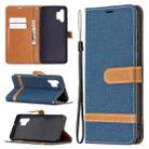 For Samsung Galaxy A32 4G Color Matching Denim Texture Horizontal Flip Leather Case with Holder & Card Slots & Wallet & Lanyard(Dark Blue) - 1