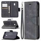 For Nokia C1 Plus Retro Lambskin Texture Pure Color Horizontal Flip PU Leather Case with Holder & Card Slots & Wallet & Lanyard(Black) - 1