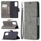 For Xiaomi Redmi Note 10 Pro Retro Lambskin Texture Pure Color Horizontal Flip PU Leather Case with Holder & Card Slots & Wallet & Lanyard(Grey) - 1