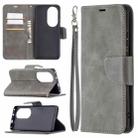 For Huawei P50 Pro Retro Lambskin Texture Pure Color Horizontal Flip PU Leather Case with Holder & Card Slots & Wallet & Lanyard(Grey) - 1