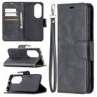 For Huawei P50 Pro Retro Lambskin Texture Pure Color Horizontal Flip PU Leather Case with Holder & Card Slots & Wallet & Lanyard(Black) - 1