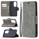 For Huawei P50 Retro Lambskin Texture Pure Color Horizontal Flip PU Leather Case with Holder & Card Slots & Wallet & Lanyard(Grey) - 1