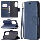 For Huawei P50 Retro Lambskin Texture Pure Color Horizontal Flip PU Leather Case with Holder & Card Slots & Wallet & Lanyard(Blue) - 1