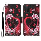 For Samsung Galaxy A02s (EU Version) Colored Drawing Pattern Horizontal Flip Leather Case with Holder & Card Slots & Wallet & Lanyard(Red Heart) - 1