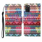 For Samsung Galaxy A02s (EU Version) Colored Drawing Pattern Horizontal Flip Leather Case with Holder & Card Slots & Wallet & Lanyard(Tribal Ethnic Style) - 1
