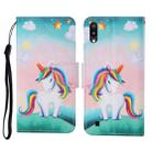 For Samsung Galaxy A10 / M10 Colored Drawing Pattern Horizontal Flip Leather Case with Holder & Card Slots & Wallet & Lanyard(Rainbow Unicorn) - 1