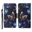 For Samsung Galaxy A21 Colored Drawing Pattern Horizontal Flip Leather Case with Holder & Card Slots & Wallet & Lanyard(Moon Butterfly) - 1