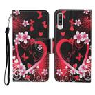 For Samsung Galaxy A50 / A30s Colored Drawing Pattern Horizontal Flip Leather Case with Holder & Card Slots & Wallet & Lanyard(Red Heart) - 1