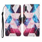 For Samsung Galaxy A50 / A30s Colored Drawing Pattern Horizontal Flip Leather Case with Holder & Card Slots & Wallet & Lanyard(Starry Marble) - 1