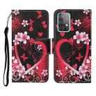 For Samsung Galaxy A52 5G / 4G Colored Drawing Pattern Horizontal Flip Leather Case with Holder & Card Slots & Wallet & Lanyard(Red Heart) - 1