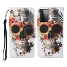 For Samsung Galaxy A72 5G / 4G Colored Drawing Pattern Horizontal Flip Leather Case with Holder & Card Slots & Wallet & Lanyard(Flower Skull) - 1