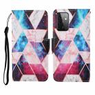 For Samsung Galaxy A72 5G / 4G Colored Drawing Pattern Horizontal Flip Leather Case with Holder & Card Slots & Wallet & Lanyard(Starry Marble) - 1