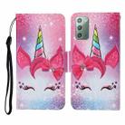 For Samsung Galaxy Note20 Colored Drawing Pattern Horizontal Flip Leather Case with Holder & Card Slots & Wallet & Lanyard(Eyelash Unicorn) - 1