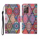 For Samsung Galaxy Note20 Ultra Colored Drawing Pattern Horizontal Flip Leather Case with Holder & Card Slots & Wallet & Lanyard(Rhombus Totem) - 1