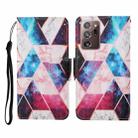 For Samsung Galaxy Note20 Ultra Colored Drawing Pattern Horizontal Flip Leather Case with Holder & Card Slots & Wallet & Lanyard(Starry Marble) - 1