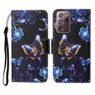 For Samsung Galaxy Note20 Ultra Colored Drawing Pattern Horizontal Flip Leather Case with Holder & Card Slots & Wallet & Lanyard(Moon Butterfly) - 1