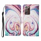 For Samsung Galaxy Note20 Ultra Colored Drawing Pattern Horizontal Flip Leather Case with Holder & Card Slots & Wallet & Lanyard(Whirlpool Marble) - 1