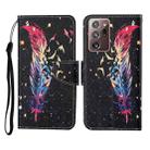 For Samsung Galaxy Note20 Ultra Colored Drawing Pattern Horizontal Flip Leather Case with Holder & Card Slots & Wallet & Lanyard(Feather) - 1