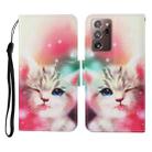 For Samsung Galaxy Note20 Ultra Colored Drawing Pattern Horizontal Flip Leather Case with Holder & Card Slots & Wallet & Lanyard(Squint Cat) - 1
