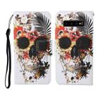 For Samsung Galaxy S10 Colored Drawing Pattern Horizontal Flip Leather Case with Holder & Card Slots & Wallet & Lanyard(Flower Skull) - 1