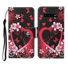 For Samsung Galaxy S10 Colored Drawing Pattern Horizontal Flip Leather Case with Holder & Card Slots & Wallet & Lanyard(Red Heart) - 1
