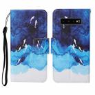 For Samsung Galaxy S10+ Colored Drawing Pattern Horizontal Flip Leather Case with Holder & Card Slots & Wallet & Lanyard(Watercolor Fish) - 1