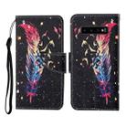For Samsung Galaxy S10+ Colored Drawing Pattern Horizontal Flip Leather Case with Holder & Card Slots & Wallet & Lanyard(Feather) - 1