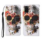For Samsung Galaxy S20+ Colored Drawing Pattern Horizontal Flip Leather Case with Holder & Card Slots & Wallet & Lanyard(Flower Skull) - 1