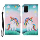 For Samsung Galaxy S20+ Colored Drawing Pattern Horizontal Flip Leather Case with Holder & Card Slots & Wallet & Lanyard(Rainbow Unicorn) - 1