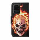 For Samsung Galaxy S20 Ultra Colored Drawing Pattern Horizontal Flip Leather Case with Holder & Card Slots & Wallet & Lanyard(Flame Skull) - 3