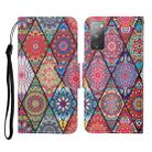 For Samsung Galaxy S20 FE Colored Drawing Pattern Horizontal Flip Leather Case with Holder & Card Slots & Wallet & Lanyard(Rhombus Totem) - 1