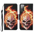 For Samsung Galaxy S20 FE Colored Drawing Pattern Horizontal Flip Leather Case with Holder & Card Slots & Wallet & Lanyard(Flame Skull) - 1