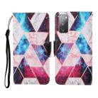 For Samsung Galaxy S20 FE Colored Drawing Pattern Horizontal Flip Leather Case with Holder & Card Slots & Wallet & Lanyard(Starry Marble) - 1