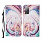 For Samsung Galaxy S20 FE Colored Drawing Pattern Horizontal Flip Leather Case with Holder & Card Slots & Wallet & Lanyard(Whirlpool Marble) - 1